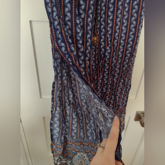 Hippie Boho Split Leg Pull On Pants - Picture 4 of 4